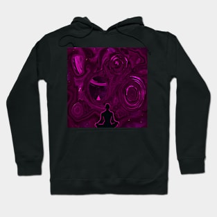 The Pink & Black Meditator -  Abstract Design 4 Hoodie